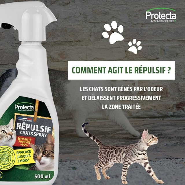 Foto 4 de 8 de Repelente de Gatos para Interior y Exterior, Spray Antiarañazos y Marcado Urinario, 500ml