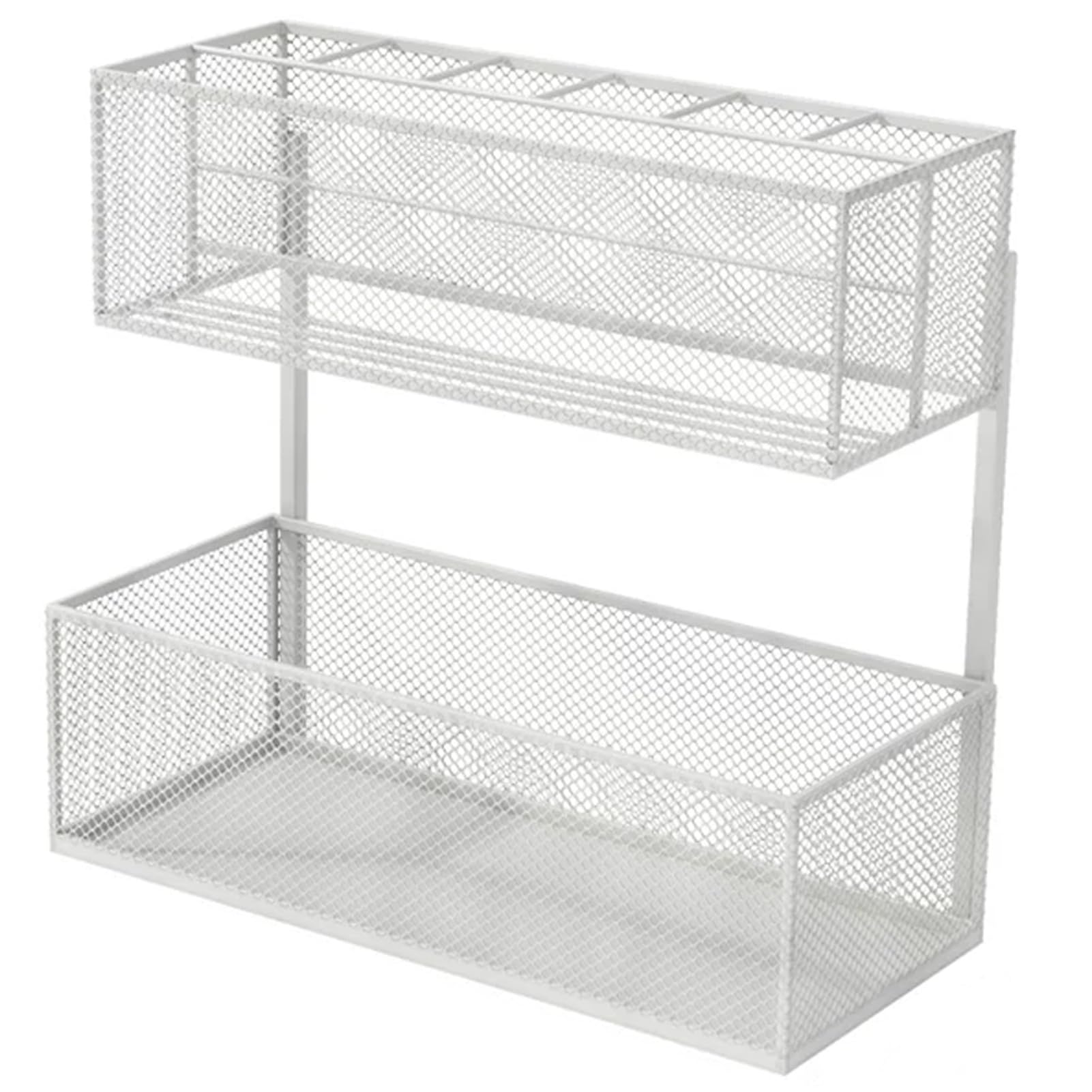 WQPMNYG Freestanding Metal Mesh Umbrella StandIndoor/Outdoor Holder for Canes & Walking Stic Entryway & Porch Sto Rack (White 21.6x17.7in/55x45cm)