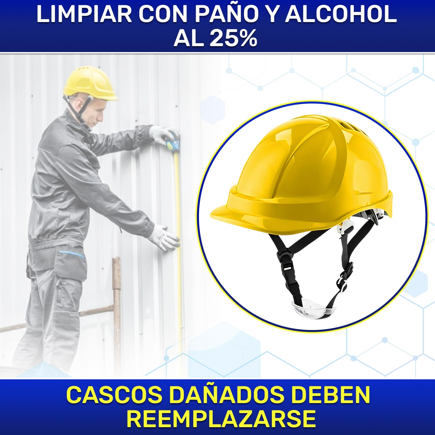 Casco de Obra Homologado EN 397 Talla 53-64 cm en Plástico ABS | Casco de Seguridad Profesional Amarillo con Barboquejo y Orificios de Ventilación - Garantía de 10 Años - MONTERAL
