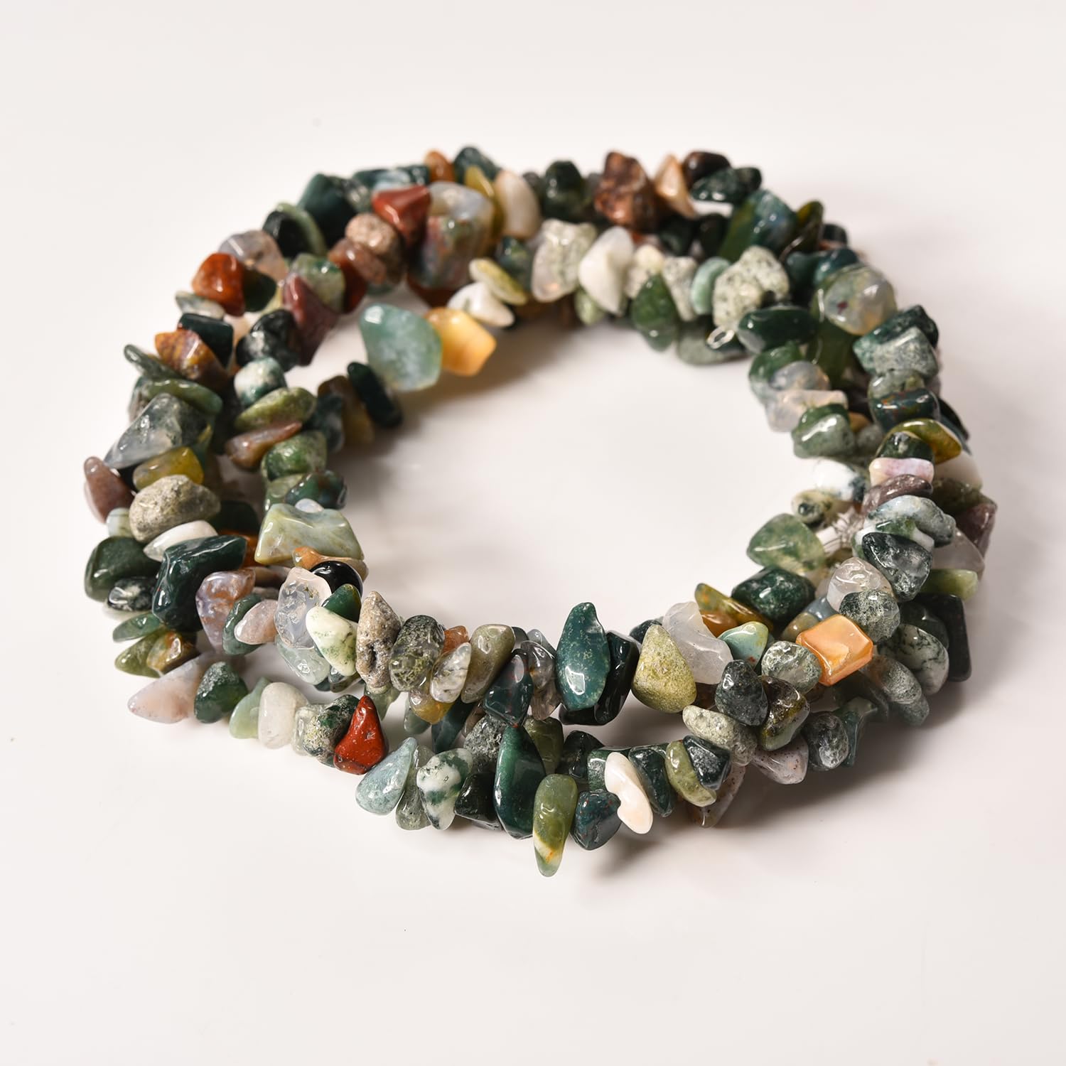 Asingeloo 5-8mm 34 inches Natural Crystal Stone Beads for Jewelry Making Tumbled Drilled Irregular Gravel Gemstones Chips Stone Beads by Strand (