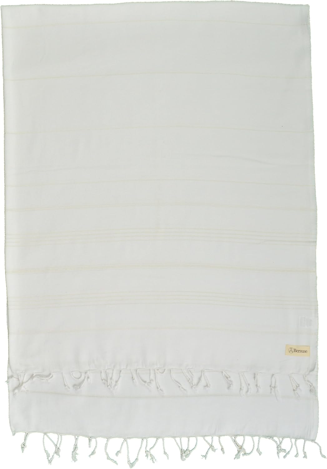 Bersuse Towels Anatolia XL Beach Blanket Throw Blanket Turkish Towel 100% Cotton Extra-Large Quick-Dry Lightweight Premium Peshtemal Towel - 61x82 Inches, White 1 White