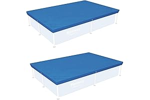 Two-Pack of Bestway 7'4'' x 60'' Rectangle Above Ground Swimming Pool Covers