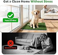 Vista 3 de Almohadilla de césped artificial para perros para orinal: hierba falsa para perros para entrenamiento de orinal para orinar y hacer caca en balcón