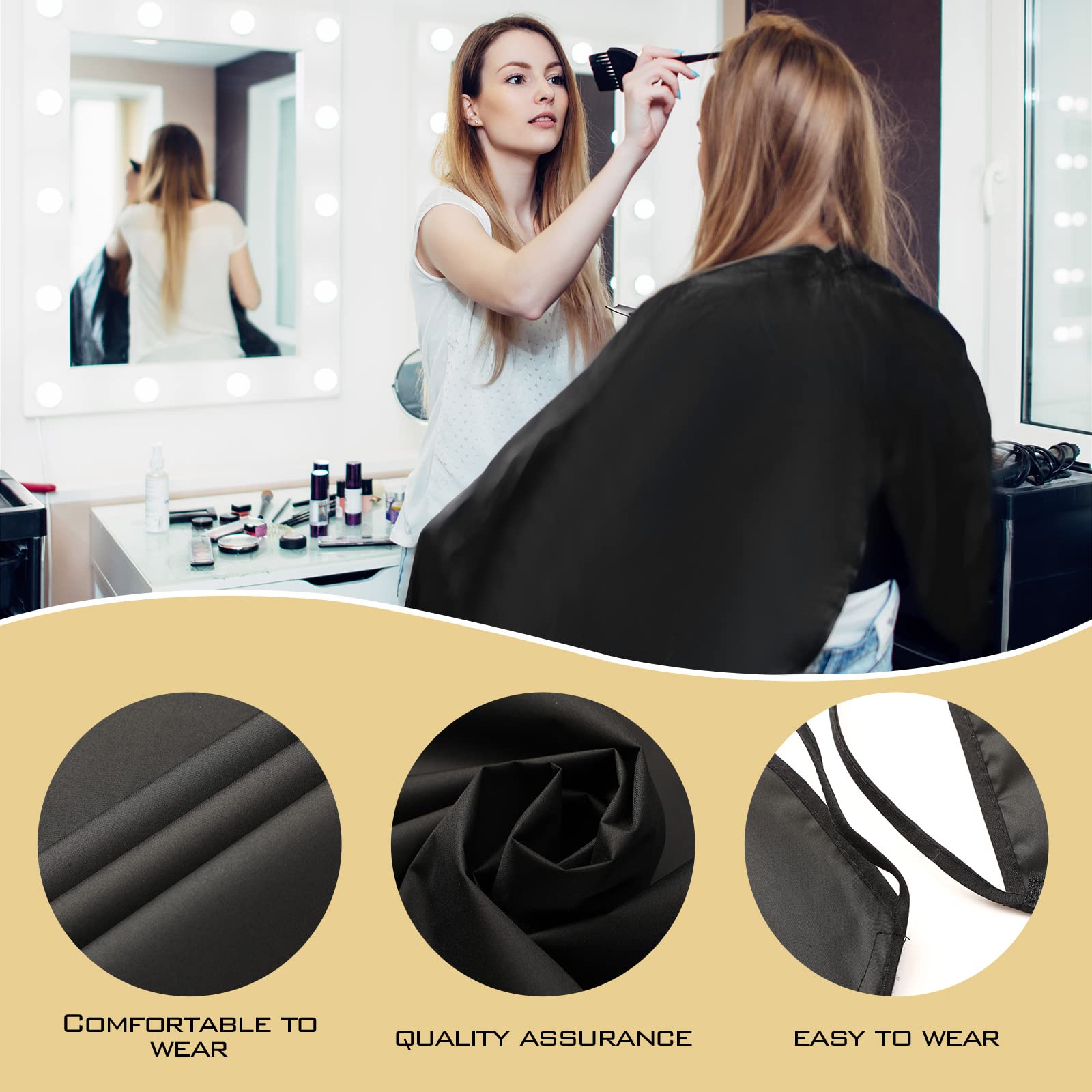 3 Pcs Shampoo Cape Hair Color Cape para salones Clientes Maquillaje Tinte para el cabello, 3 colores, Negro, gris, morado. 7