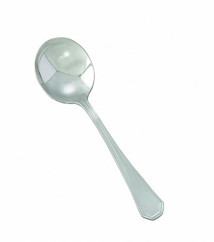 Winco 12-Piece Victoria Bouillon Spoon Set, 18-8 Stainless Steel