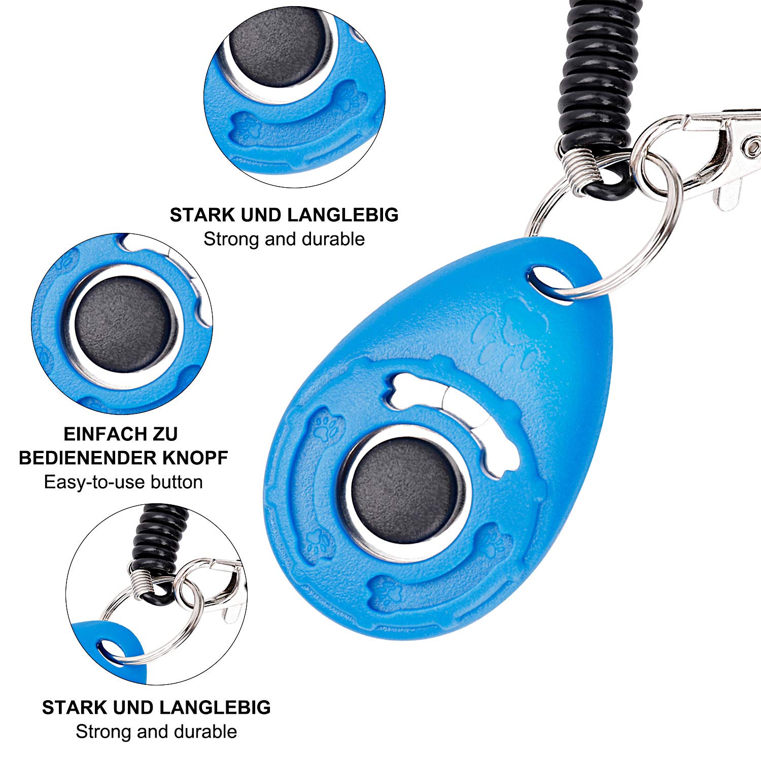MaoXinTek Clicker per Cani Fischietto Con Cinturino Per l’Addestramento Del Proprio Cane, 4 Pezzi Animale Domestico Clickers Addestrare Il Tuo Amico Cuccioli Gatti Uccelli, Pulsante Clicker