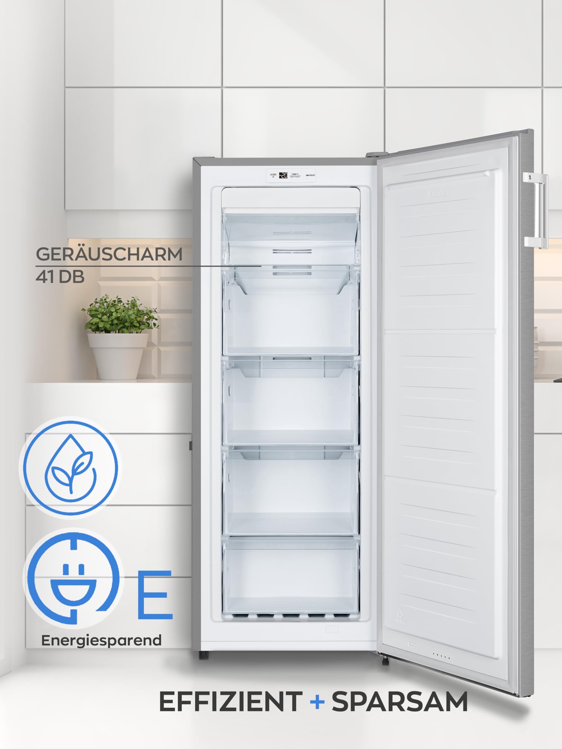 Heinrich´s Gefrierschrank Temperatur:-14°C~-24°C, Freezer, No-Frost Schutz, Gefrierschubladen + Gefrierfach, LED-Display,Airflow, wechselbarer Türanschlag, Alarmfunktion Musikinstrumente & DJ-Equipment