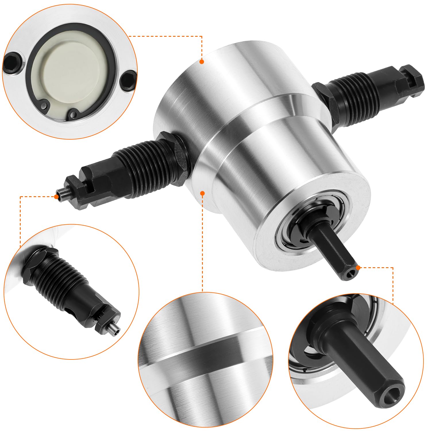 QWORK® Grignoteuse tole, accessoire de coupe métal à double tête, pour acier, acier inoxydable, aluminium et plus