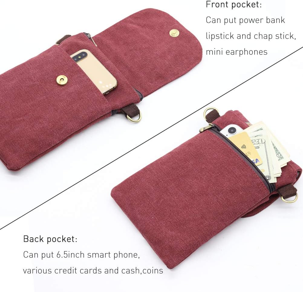 SILKAREA Vintage Embroidered Canvas Flip Small Crossbody Bag Cell Phone Pouch for Women Wristlet Wallet Bag Coin Purse - Image 4