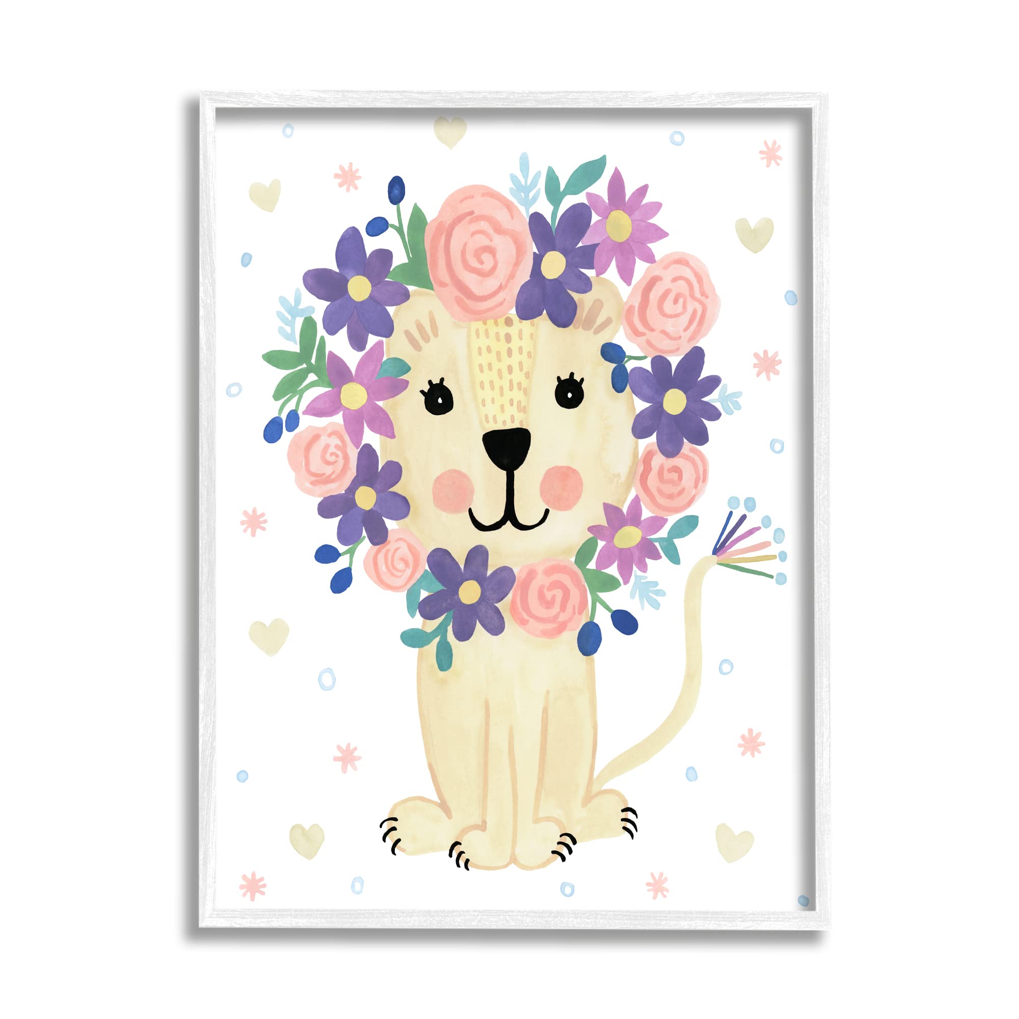 Stupell IndustriesQuirky Pink Purple Floral Lion Mane Heart Pattern, Design by Heather Strianese