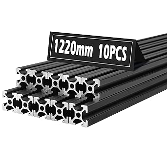 Prolee 10 Pack 2020 T Slot Aluminum Extrusion European Standard Anodized Linear Rail for 3D Printer and CNC DIY (1220mm/48