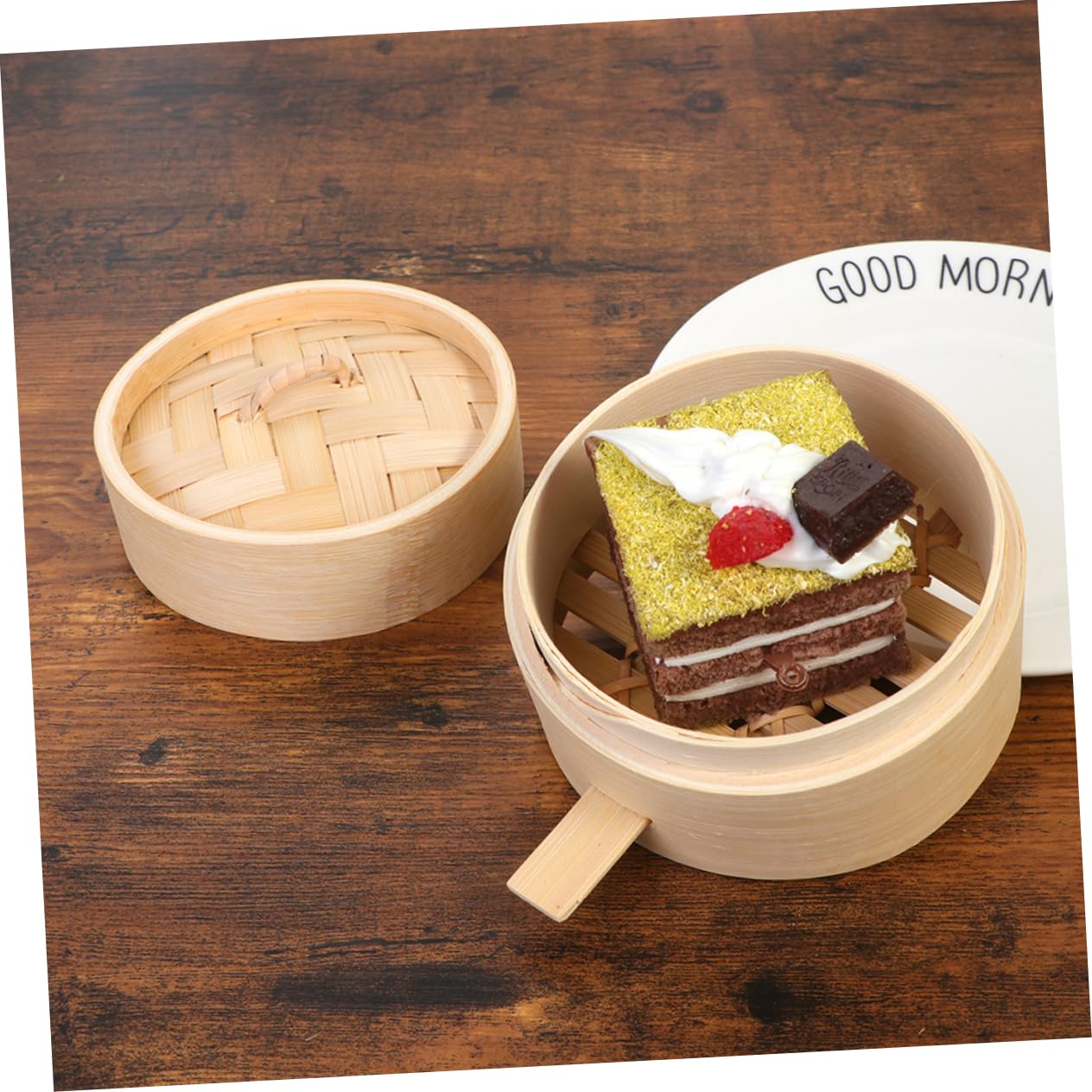 COLLBATH 2 Sätze Dampfkorb aus Holz Dampfgarer für asiatische Gerichte chinesischer Dampftopf Dampfgarer zum Nachtisch Dampfkörbchen chinesischer Dampfer Knödel Hölzern