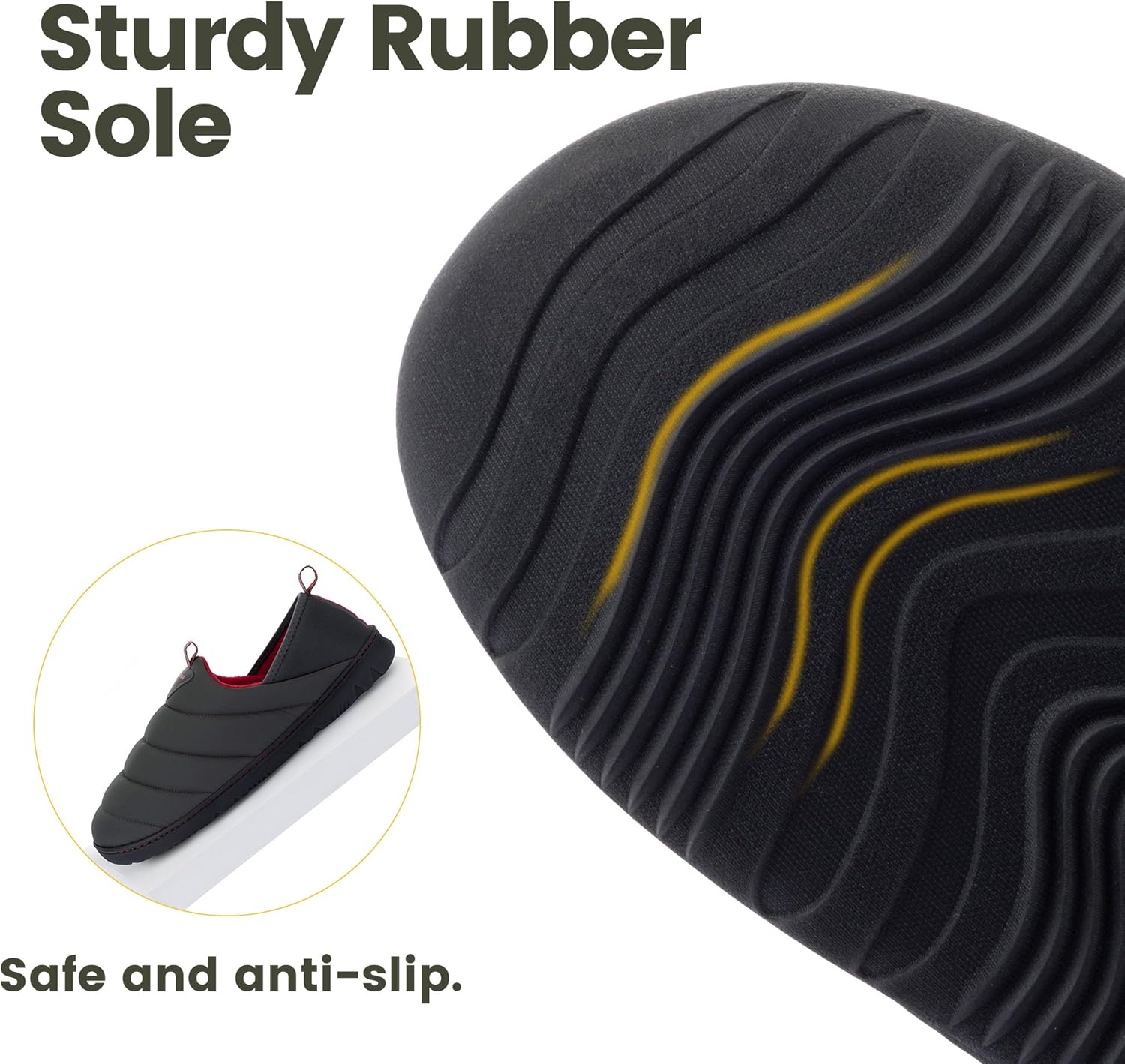 RockDove Men's Pufflite Two-Tone Quilted Loafer Slipper with Indoor/Outdoor Sole - Image 7