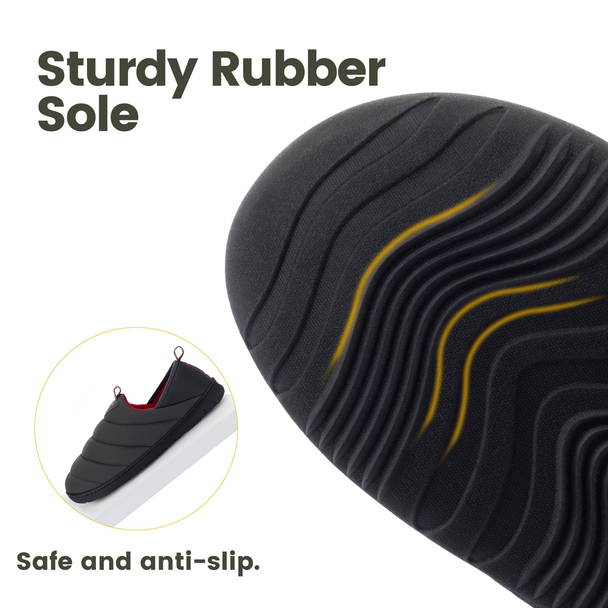 RockDove Pufflite - Pantuflas acolchadas de dos tonos para hombre con suela interior y exterior