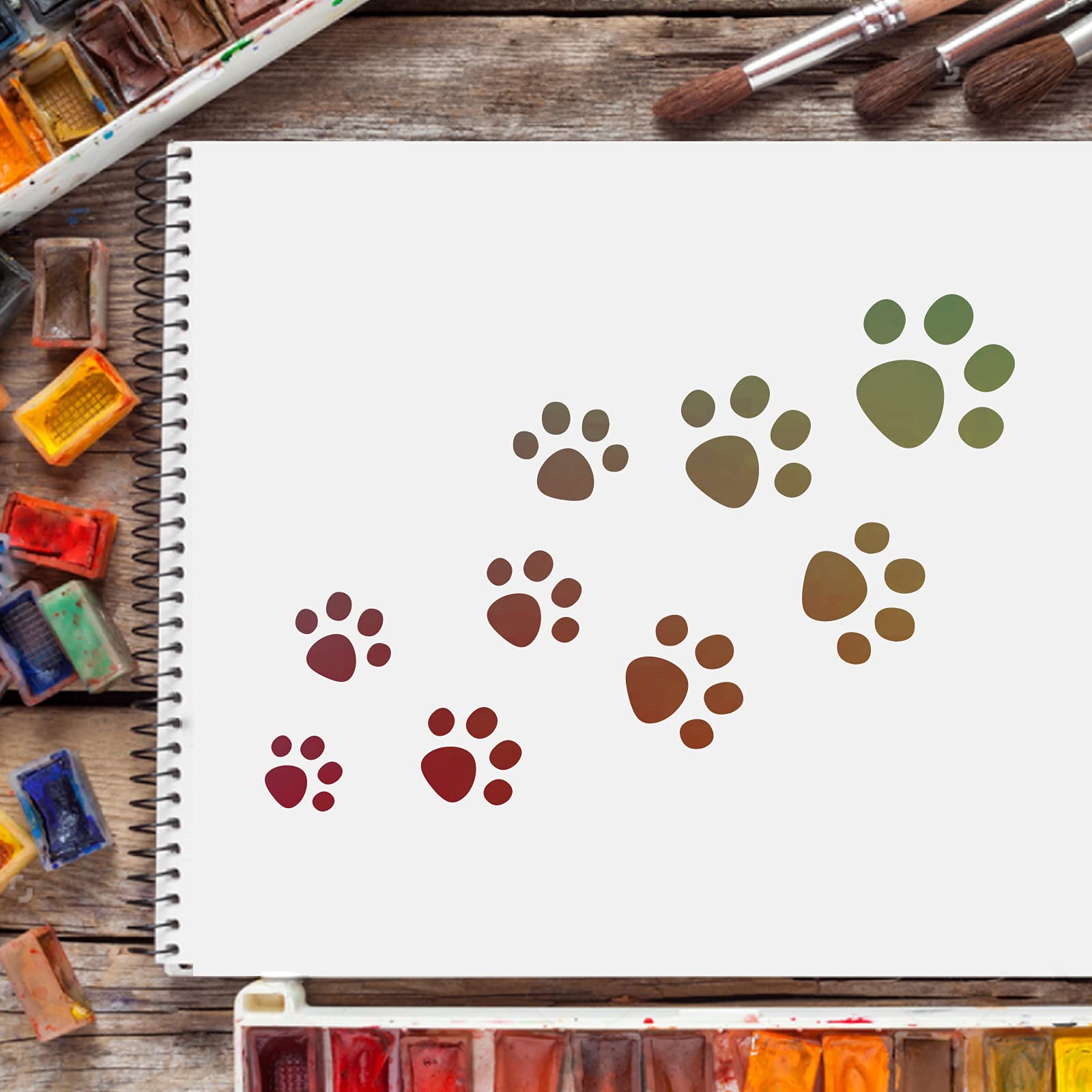 FINGERINSPIRE Modello di Decorazione Stencil Impronta 29.7x21cm Plastica Impronta animale Disegno Stencil Pittura Rettangolo Stencil Riutilizzabili per la Pittura