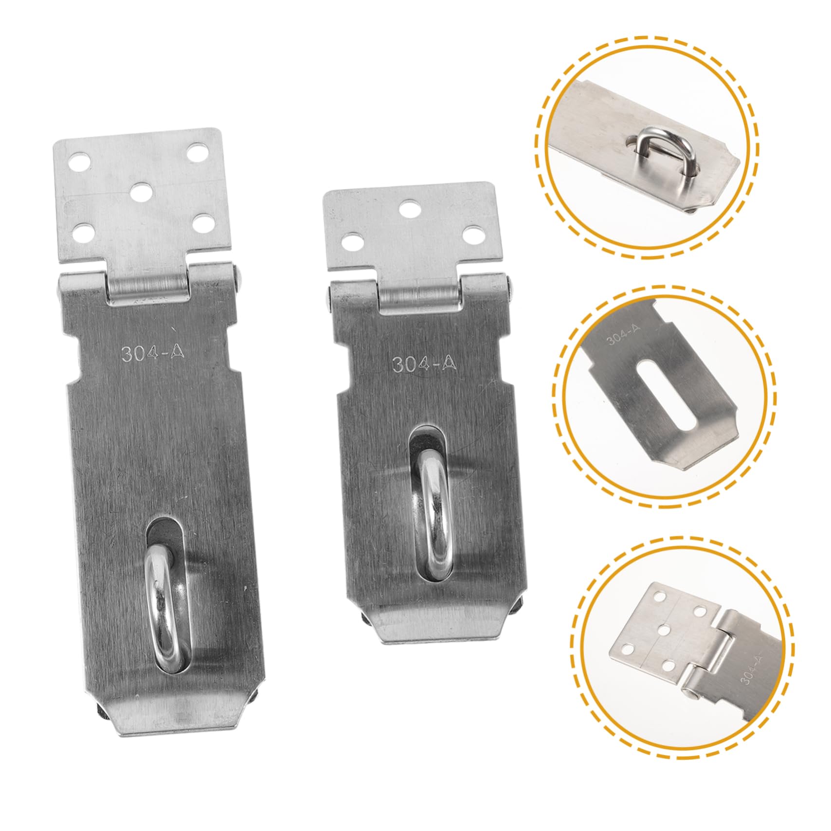 Tofficu 5 Ensembles Lot De Targettes Acier Inoxydable Avec Serrure Hasp Latch Durable Pour Portes Fenêtres Armoires Installation Facile Sécurisée 2 Pièces * 5