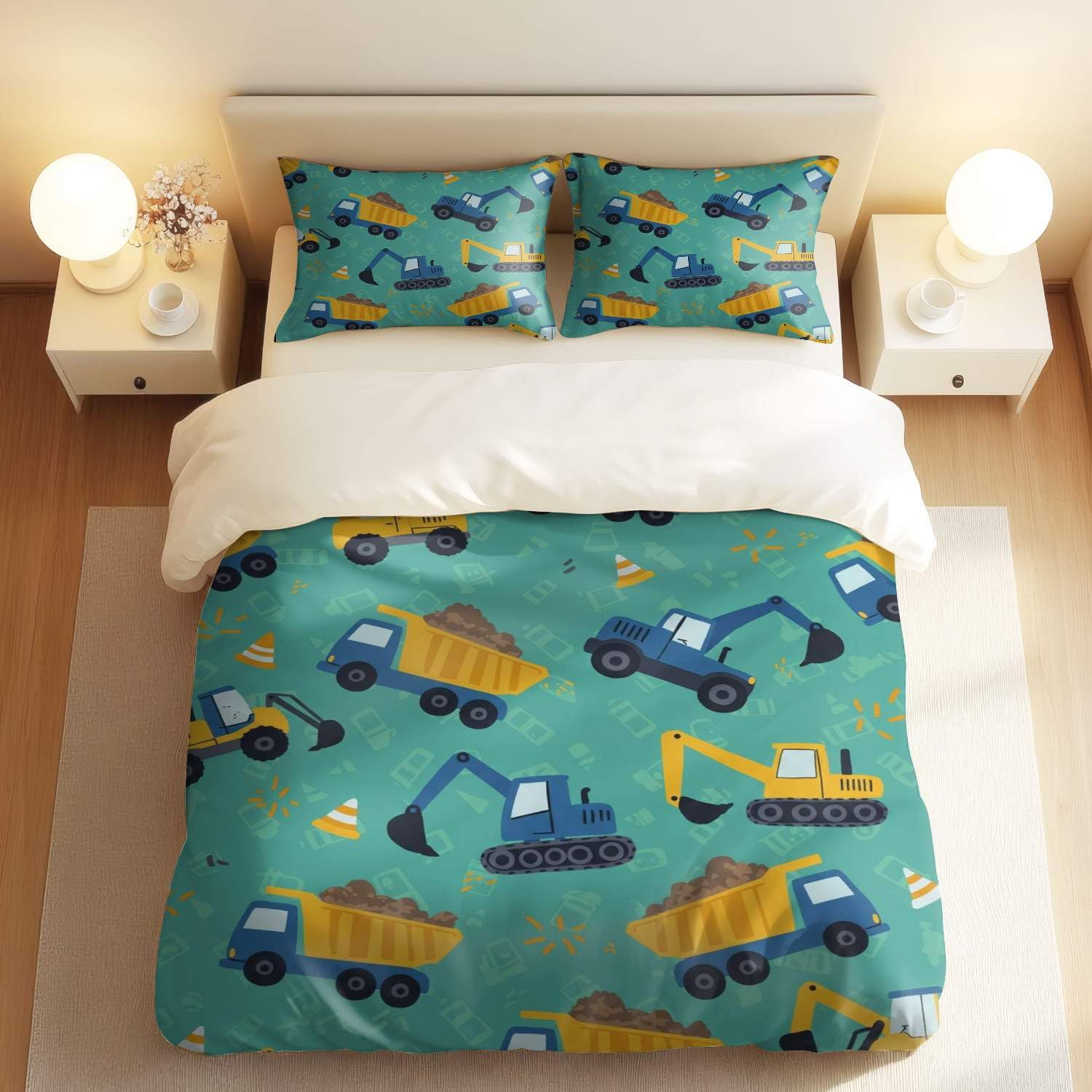 Housse de couette ultra douce 140x200 pour lit simple garçon respirante
