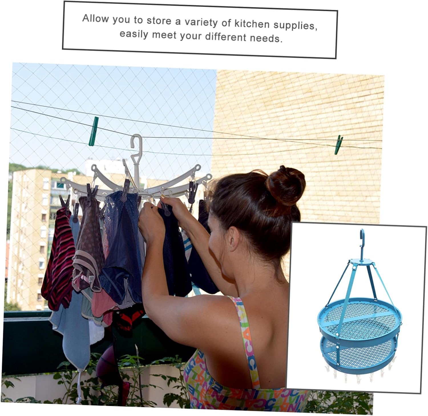Foldable Clothes Drying Rack with Clips for Socks Bras Towels Lightweight Multipurpose Hanger for Indoor Outdoor Travel Camping Small Delicate Items Drying