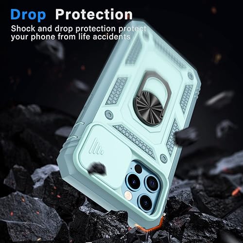 Vista 42 de Korecase Funda de protección para iPhone 12 y 12 Pro Ring Case con cubierta para lente de cámara, grado militar, resistente, de doble capa, cuerpo