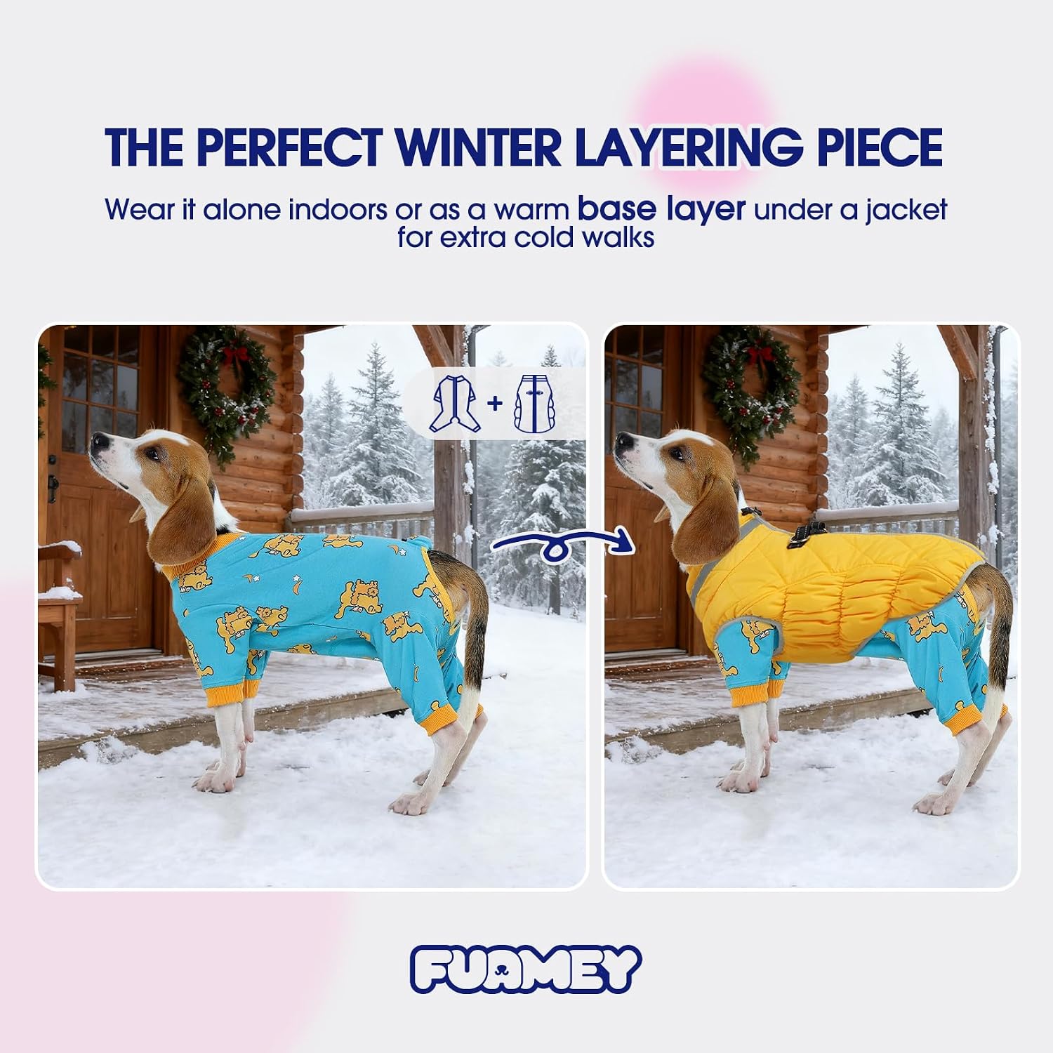 FUAMEY Dog Pajamas & Recovery Suit with Back Zipper,4-Leg Full Body Surgical Suit for Dogs,Dog Post-Surgery Wound Protection to Prevent Licking,Dogs Onesie for Shedding Control Extra Large Blue XL