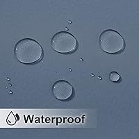 Vista 167 de NICETOWN Cortinas grises para exteriores para patio, impermeables, 2 paneles, resistentes al viento, a prueba de óxido, ojales superiores e