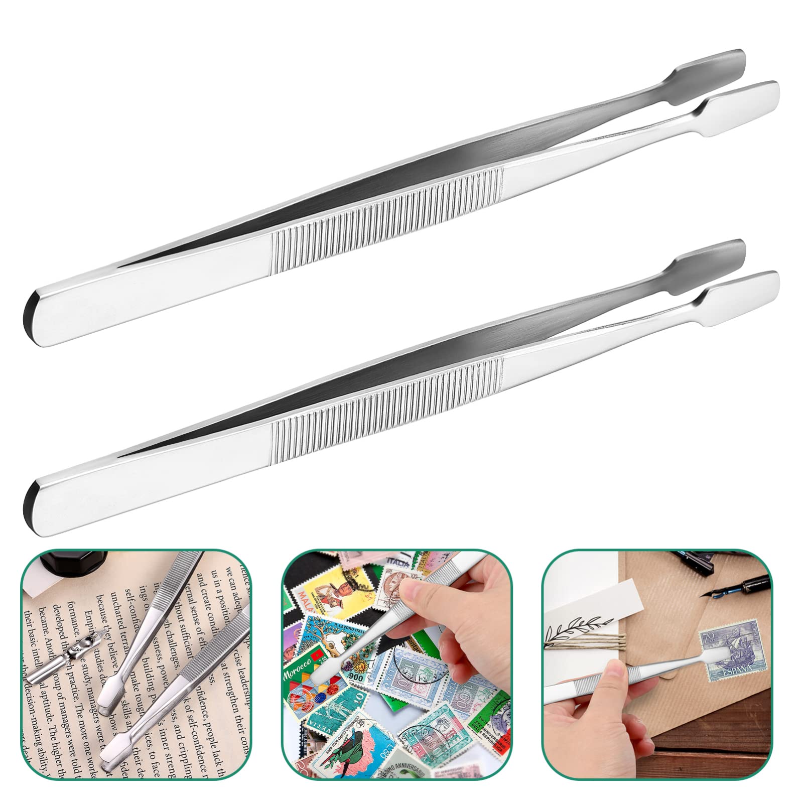 ULTECHNOVO 20 Pz pinzette per timbri impasto artigianato per hobby scatola del kit tuta bambino pinzette per collezionisti di francobolli strumento filatelico impostare