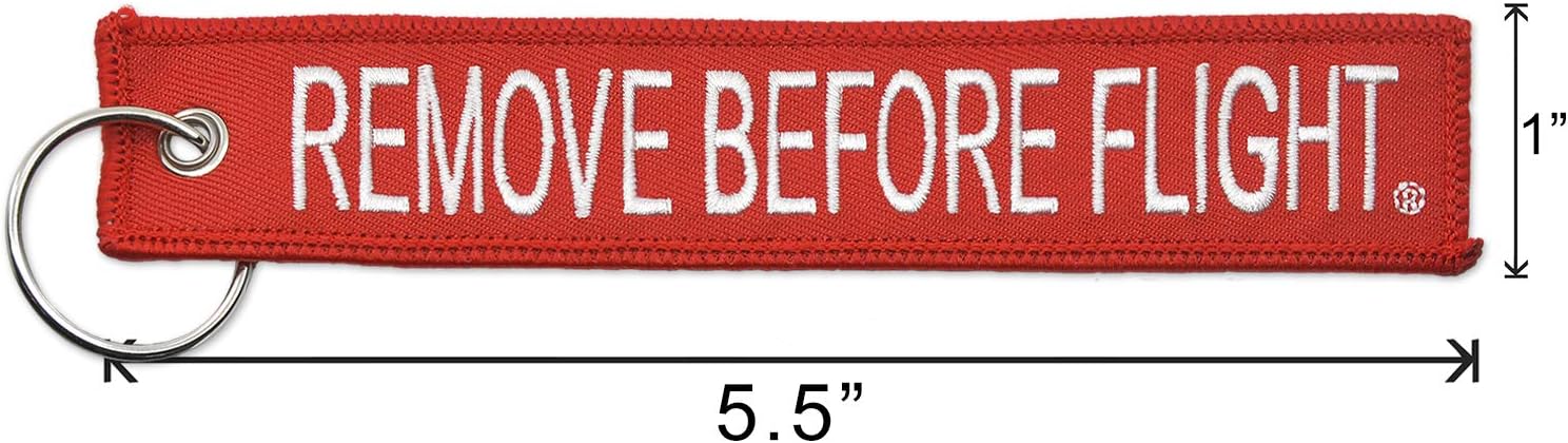 Apex Imports AIXEPA 3x Remove Before Flight Red/White Key Chain 5.5" x 1" (3 Pack)