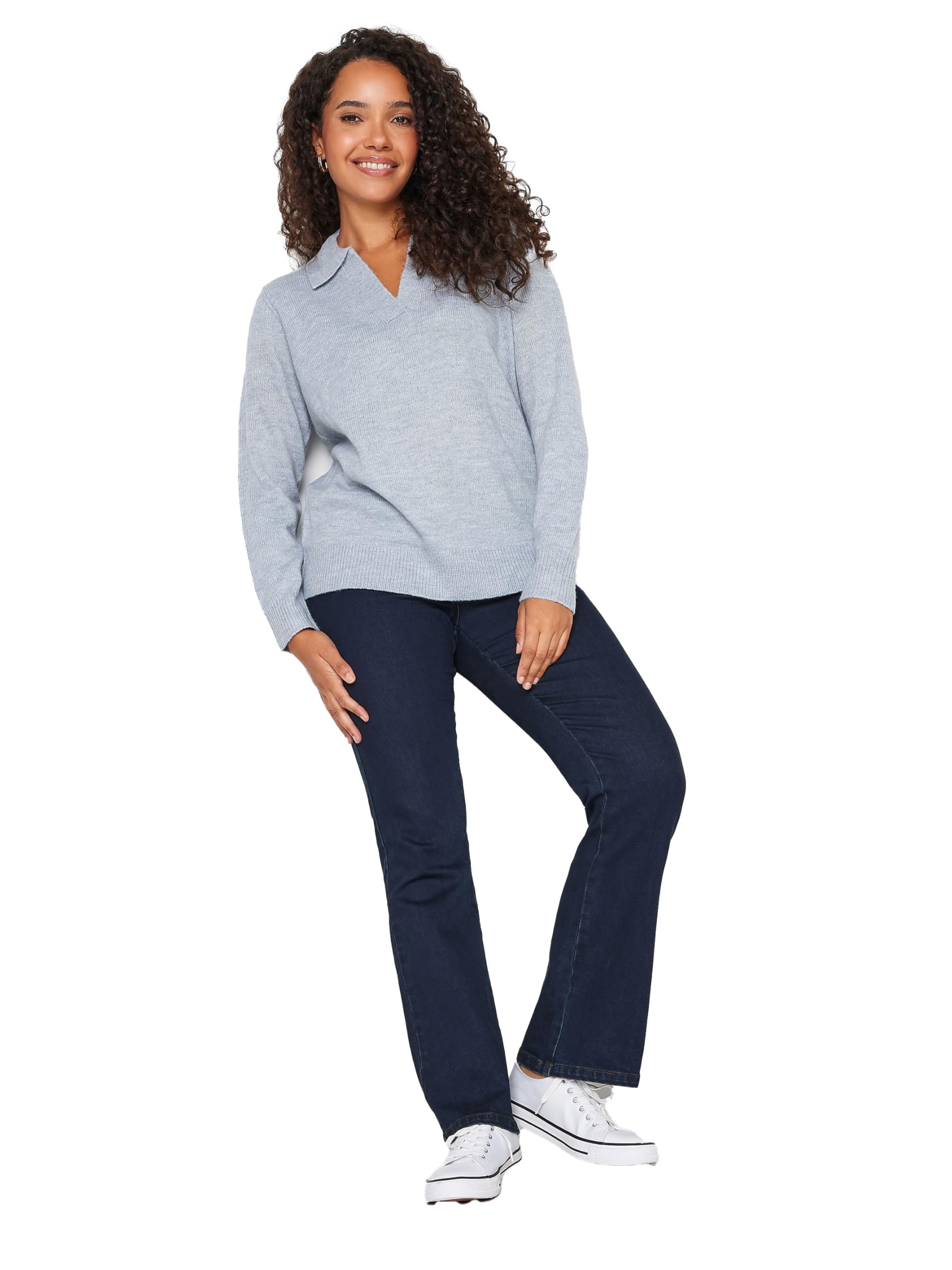 M&Co Women's Blue Straight Leg Jeans In | : Large