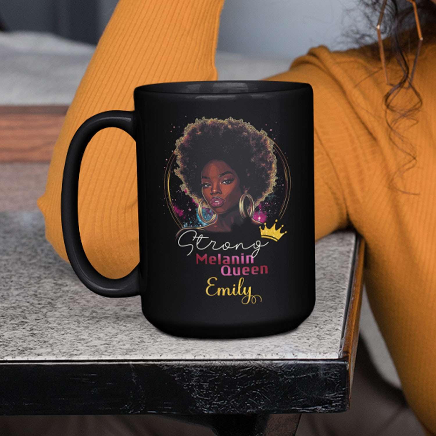Amazon.com: FABGIFT Custom Black Woman Afro Art Coffee Cup, Motivational  Black Mug 11oz 15oz, Personalized Choose Name Ceramic Cup, Customized  African American Woman Design Mug, Inspirational Cup : Home & Kitchen