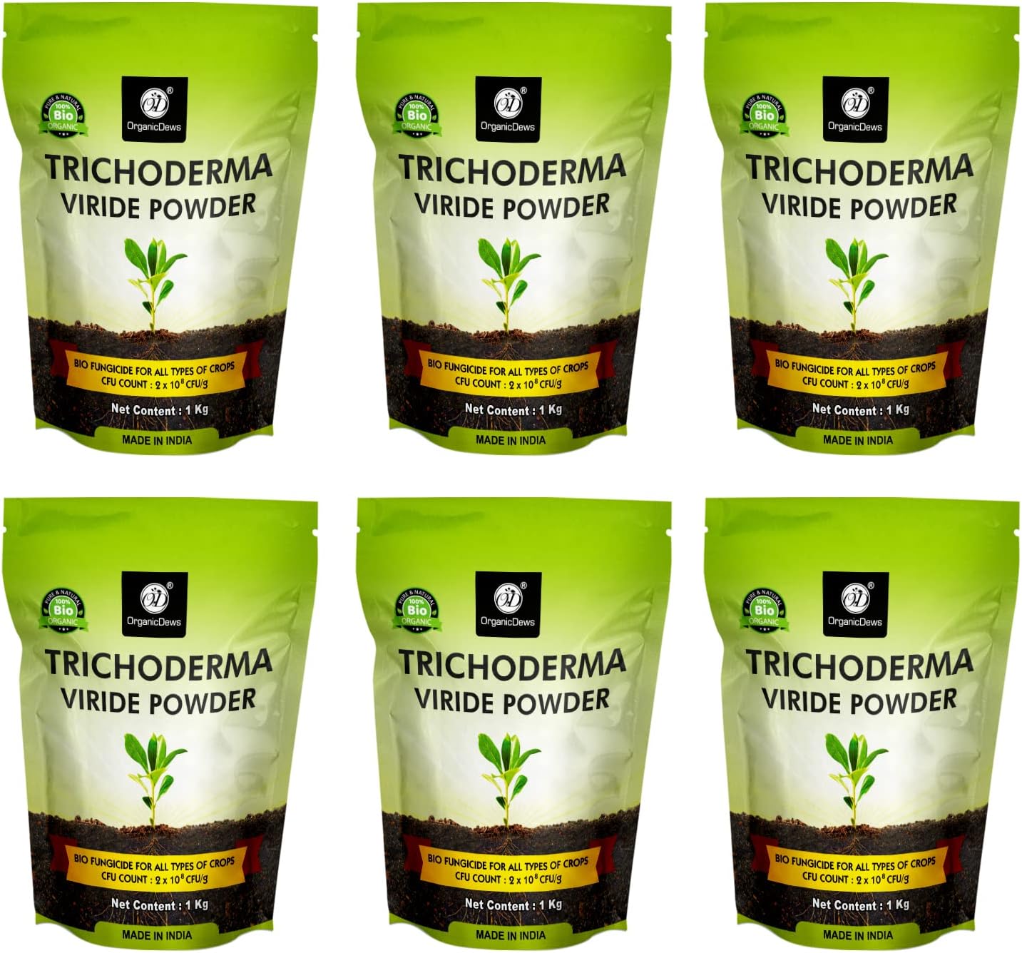 OrganicDews Trichoderma Viride Powder 6 Kg (2 x 10^8 CFU per Gram) for Plants - 6 Kg
