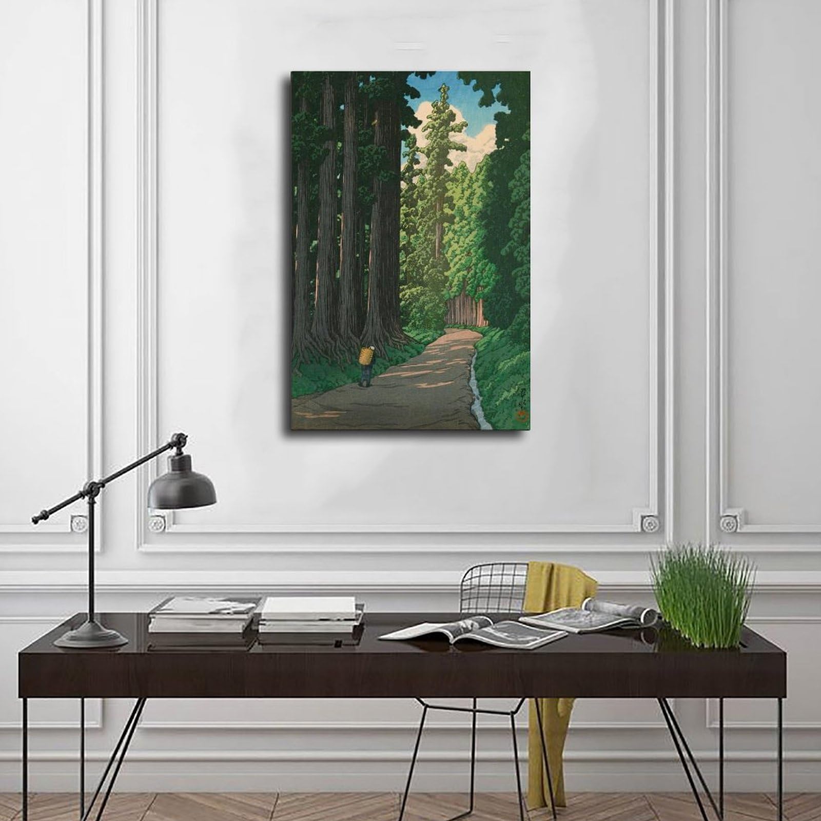 ANFOTCM Hasui Kawase, The Road to Nikko, pittura giapponese, poster su tela, decorazione per camera da letto, sport, ufficio, stanza, regalo, 60 x 90 cm