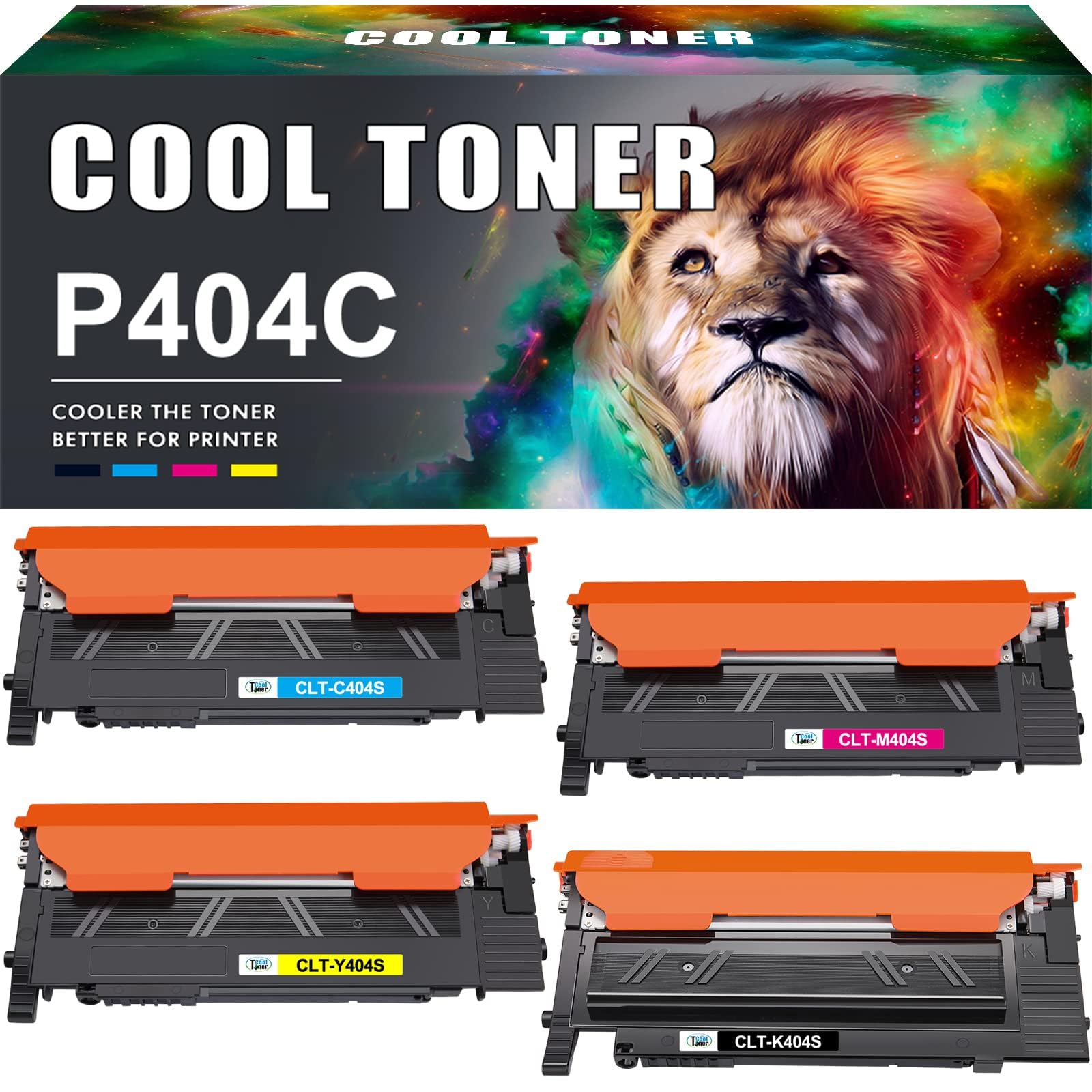 P404C CLT-P404C Toner Compatibile per Samsung C480W confezione da 4 | CLT-K404S CLT-C404S CLT-M404S CLT-Y404S per Xpress C480FW SL C480FW C430W C430 C480 C480W (Nero,Ciano,Giallo,Magenta)