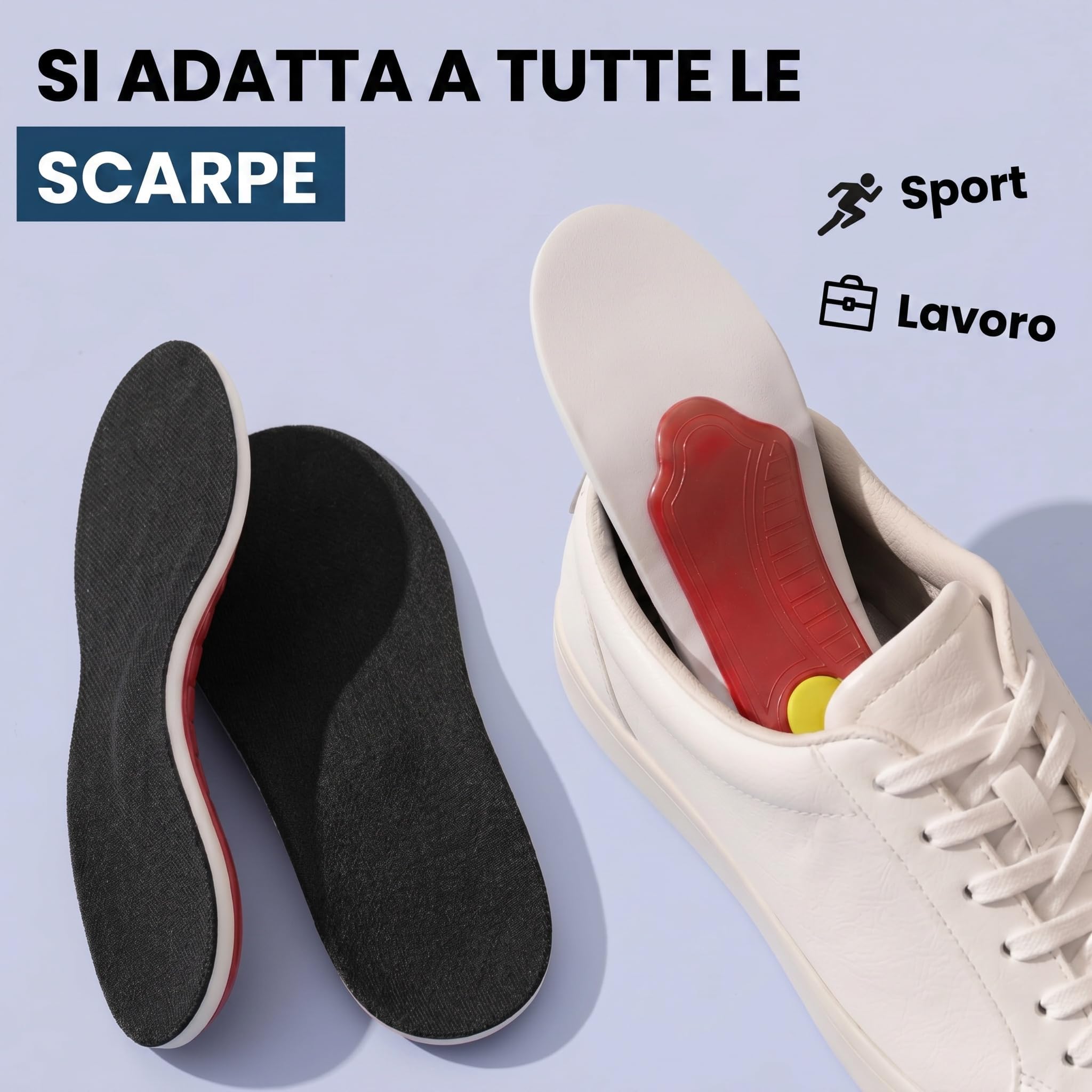 Sensa - Arcoflex Plantari,Solette Ortopediche Di Supporto,Tallone Stabilizzante,Traspiranti,Antiscivolo,Cammina Senza Dolore，2paio：40-46cm
