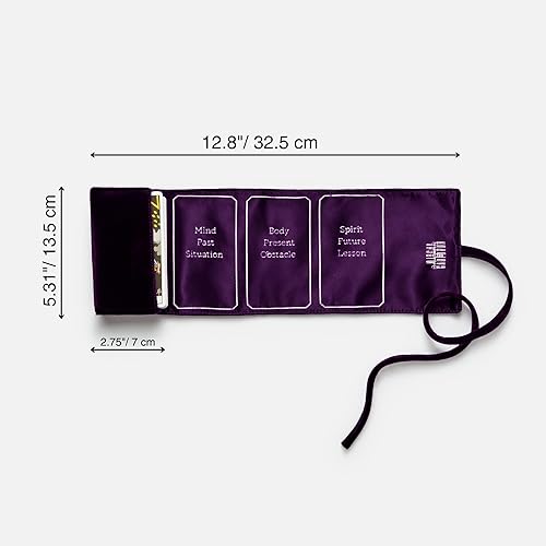 Miniatura 3 de Witchy Cauldron Tarot Wrap, Bolsa, Bolsa, Satén  Almacenamiento y Paño, Patrón de propagación (púrpura)