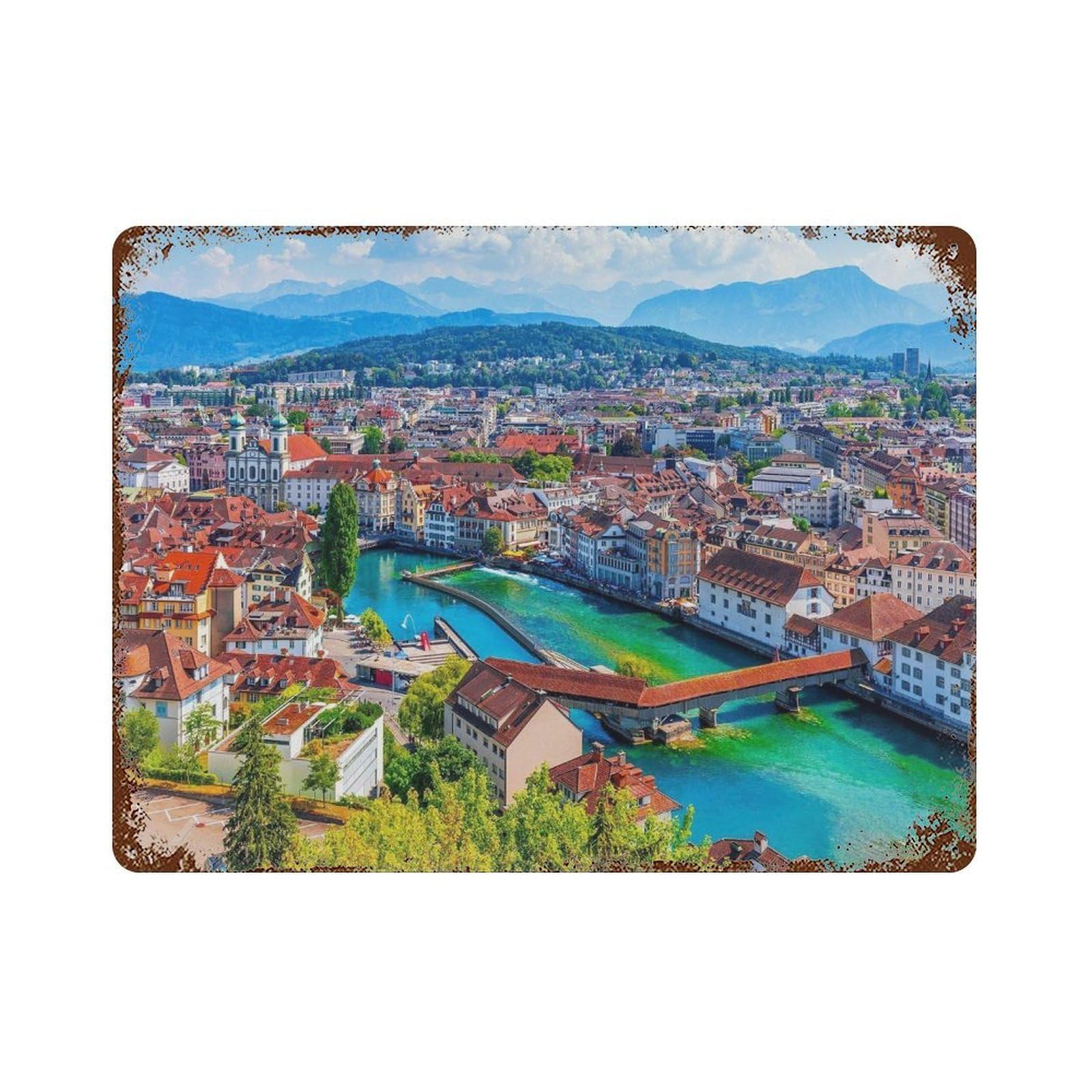 xiaoxiaoshen Real Photo Switzerland Decor Wall Decor Art Metal Tin Poster Modern Home Decor Art Home Bar Shop Decorations Vintage Sign 30x40cm