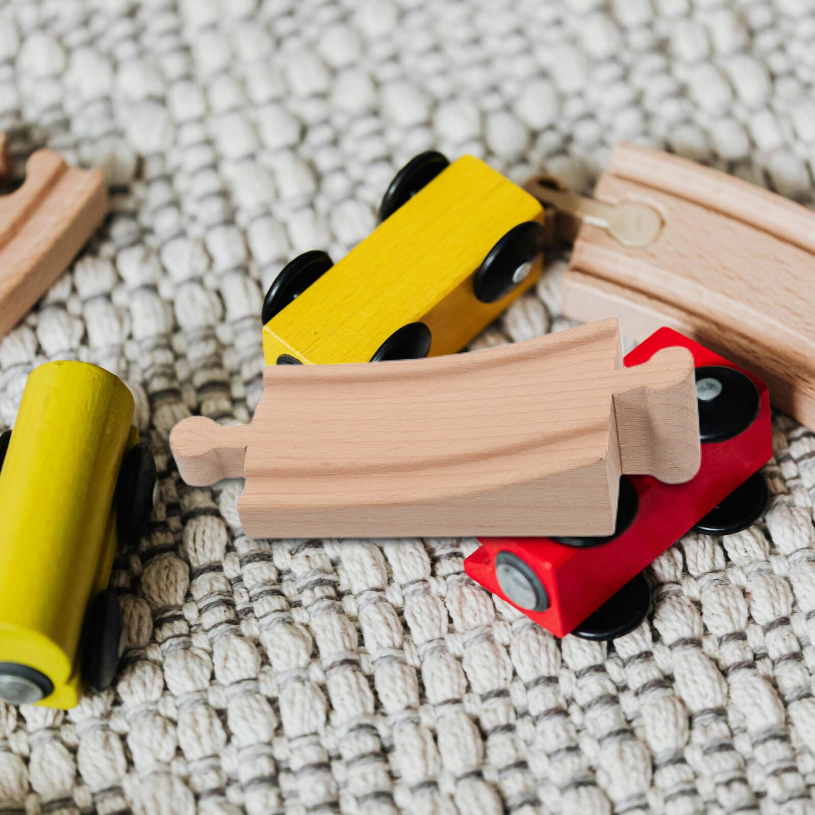 Set Accessori per Pista Giocattolo in Legno con Ponte Singolo, Espansione Trenino Educativo per Ragazzo Ragazza, Kit Costruzione Stimola Creatività e Collaborazione Familiare