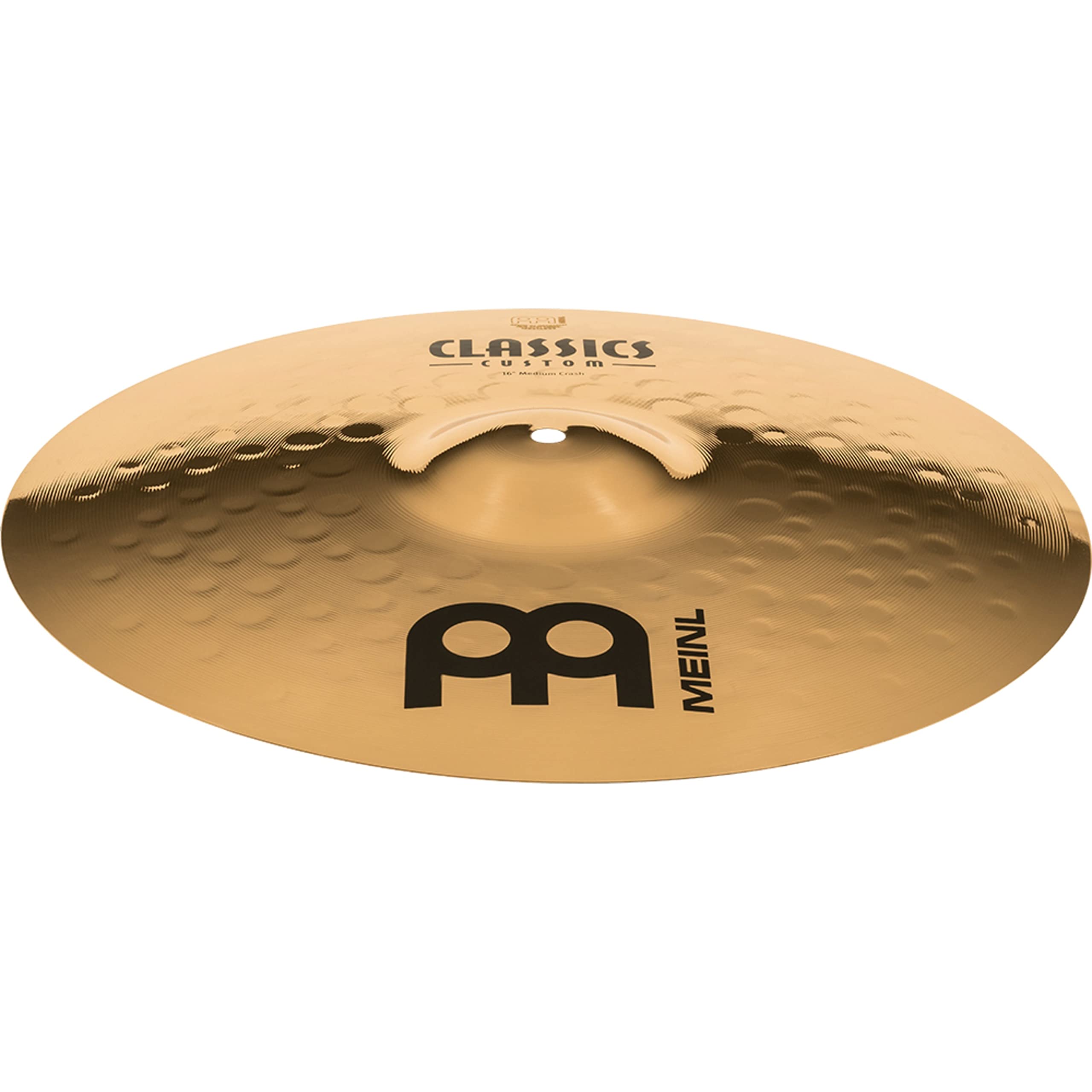 Meinl Cymbals Classics Custom Brilliant Plato Crash Medium de 16 pulgadas (40,64cm) Platillos de Batería - Pareja - Bronce B12, Acabado Brillante (CC16MC-B)