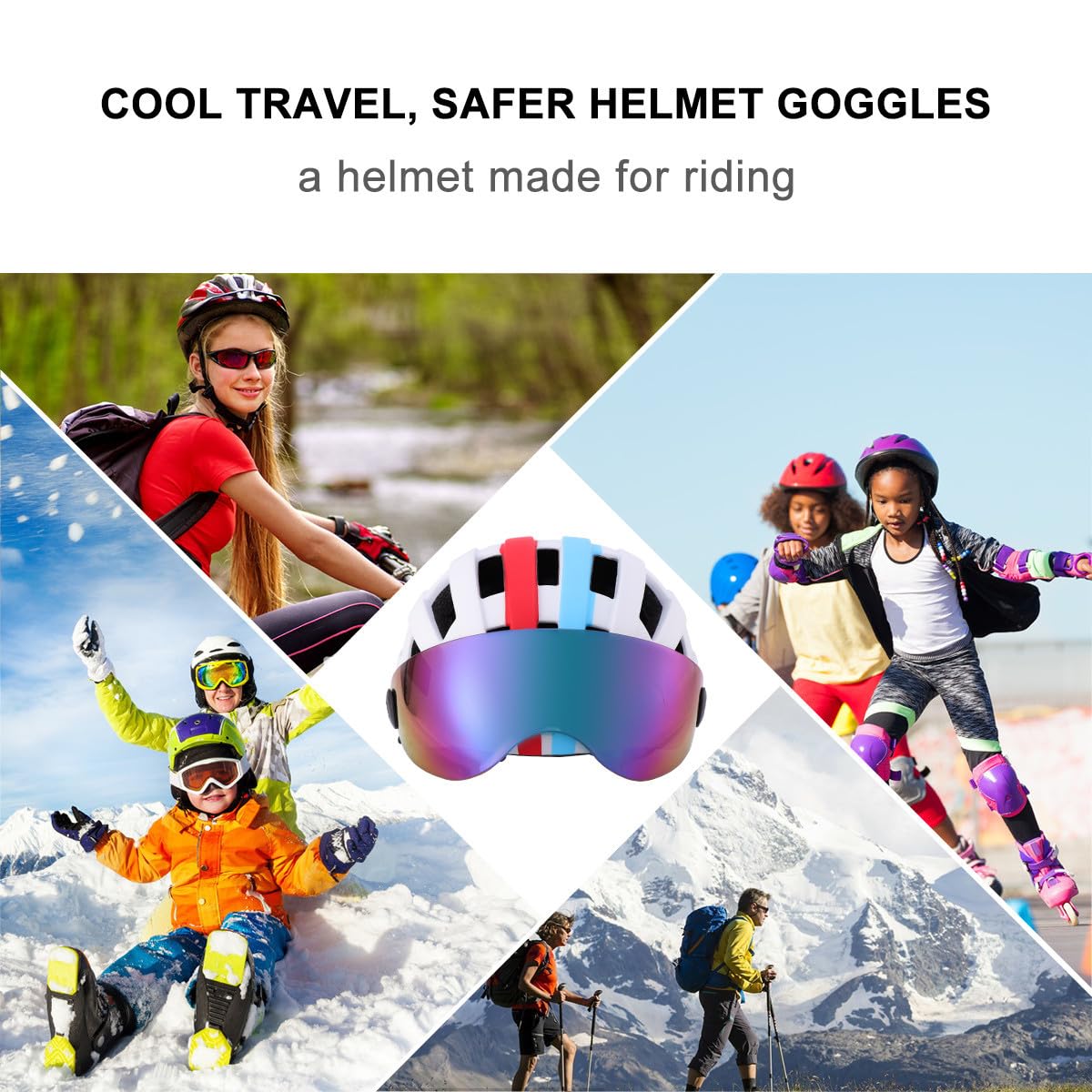 Casco de Bicicleta de Montaña Ligero y Transpirable para Hombre y Mujer, Material Pc, Adecuado para Ciclismo y Actividades al Aire Libre