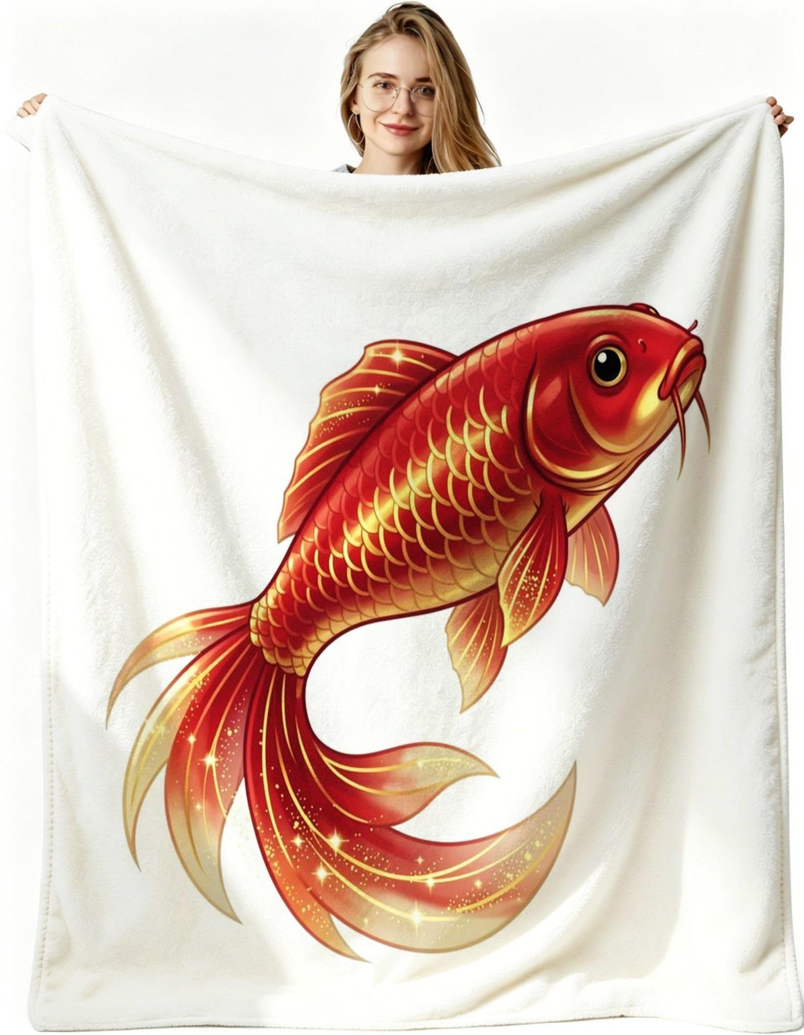 Manta Entretiempo Grande, Carpa Koi Roja, 220x240 cm, AQ9113