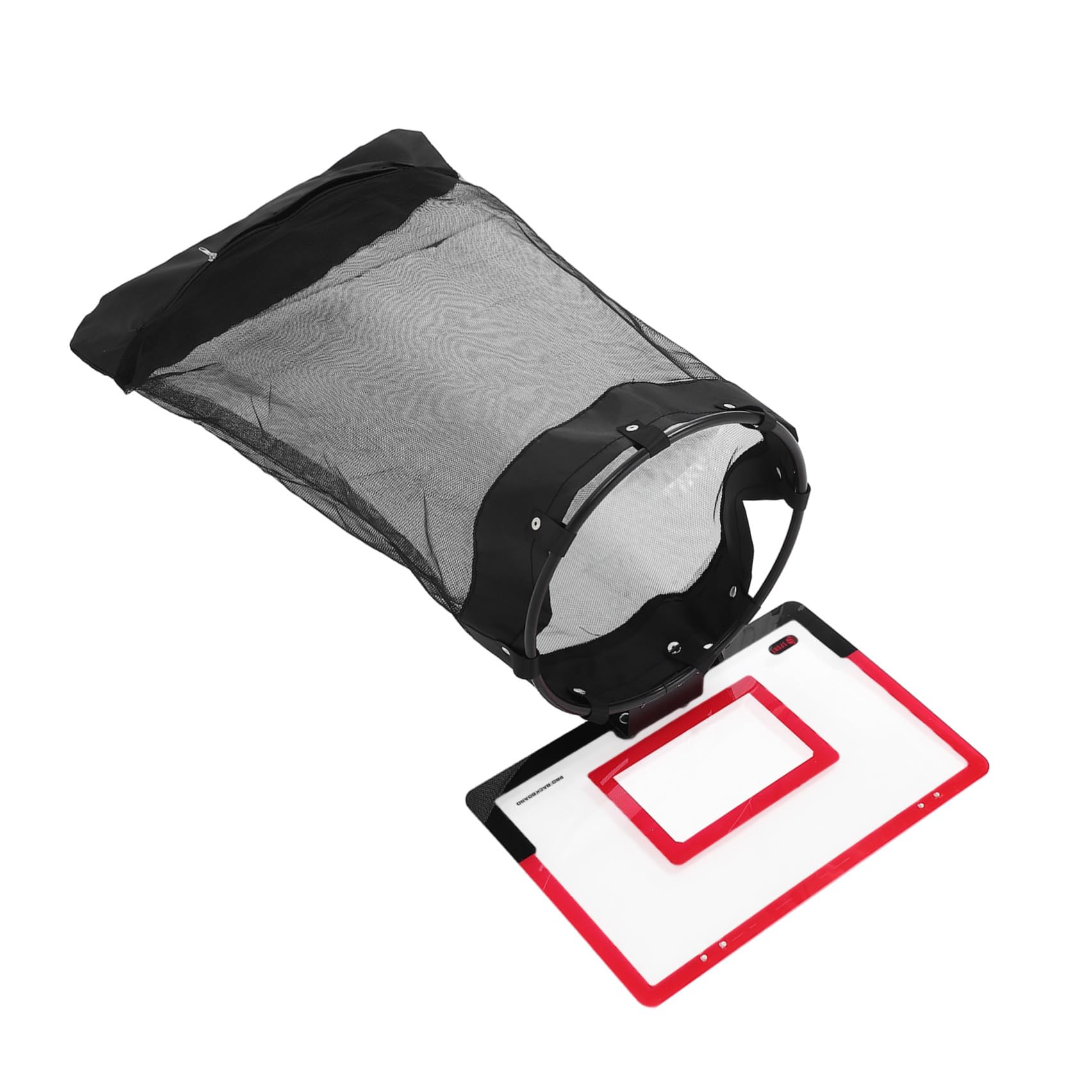 ABOOFAN Cesto Porta Biancheria Rosso con Rete da Basket da Appendere Dietro la Porta, Rete in Plastica, Zip, Ganci, Salvaspazio in Piccoli Appartamenti