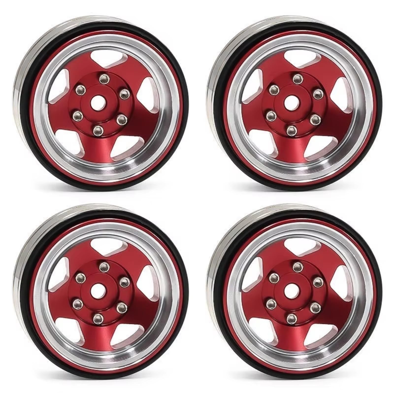 Compatibile Con TRX4M Per SCX24 Per FMS 1/18 RC Auto Aggiornamento Parti Di Modifica Accessori 4 Pezzi Cerchione Beadlock RC Ruote Gomma