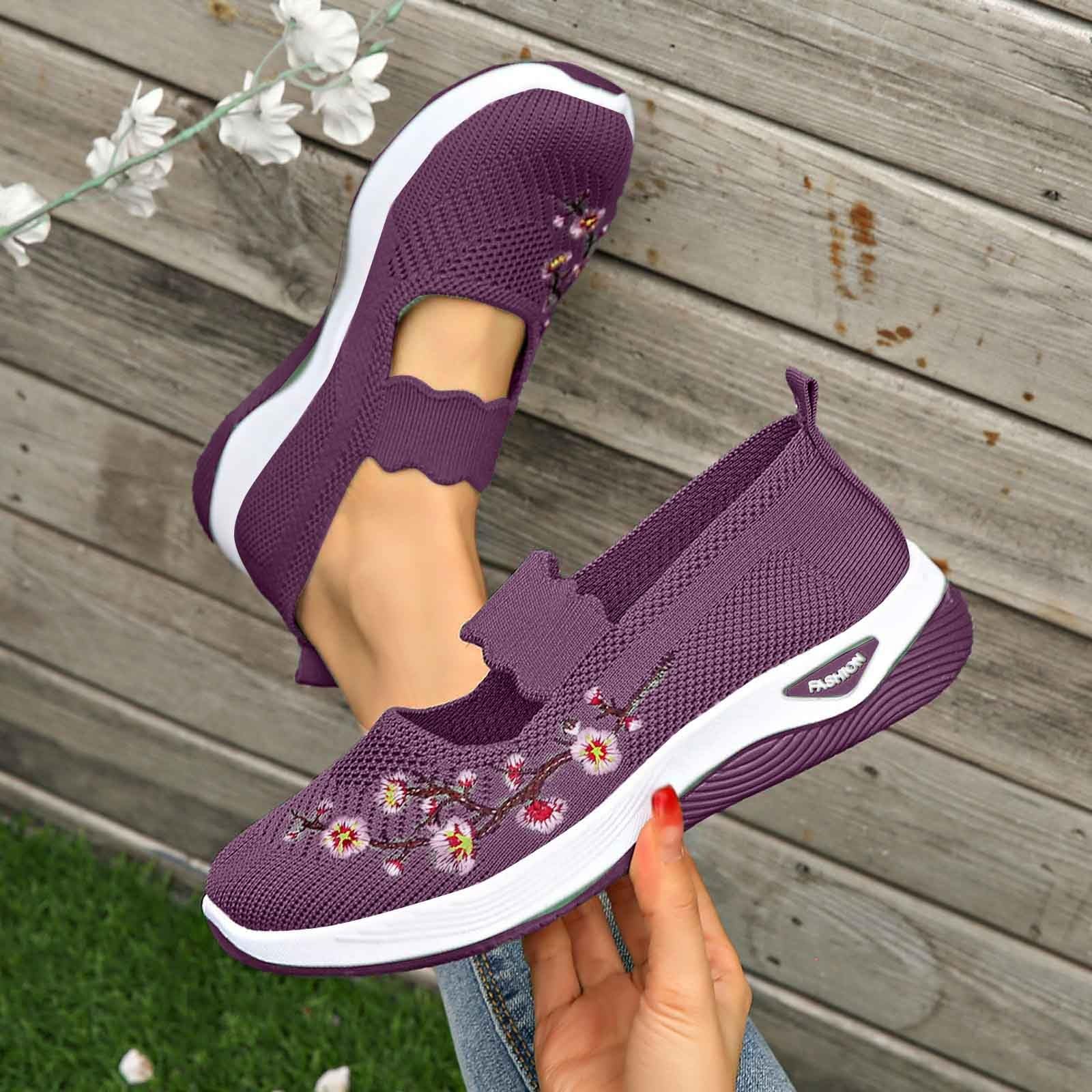 Chaussure Orthopedique Femme a Enfiler Confort Chic Chaussures Printemps Marche Basket Sneakers sans Lacet Confortable Shoes Pied Large Ete Basquette Fitness Hallux Valgus Sandales