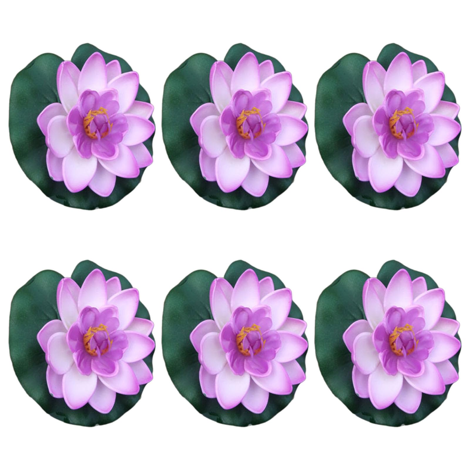 HDOYTXXM 6Pcs Artificial Floating Flower Artificial Flower with Pad, for Pond Pool Fountains Garden Decorations Realistic