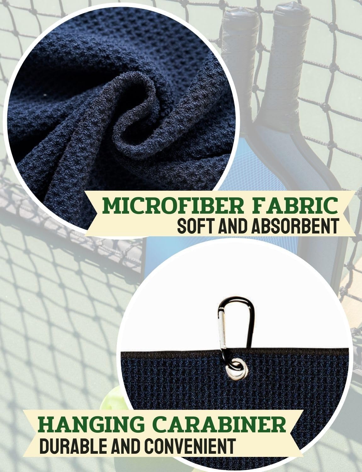 Embroidered Pickleball Towel, Funny Gift for Pickleball Lovers, 16"x 24" Microfiber Towel, Initial M - Image 5