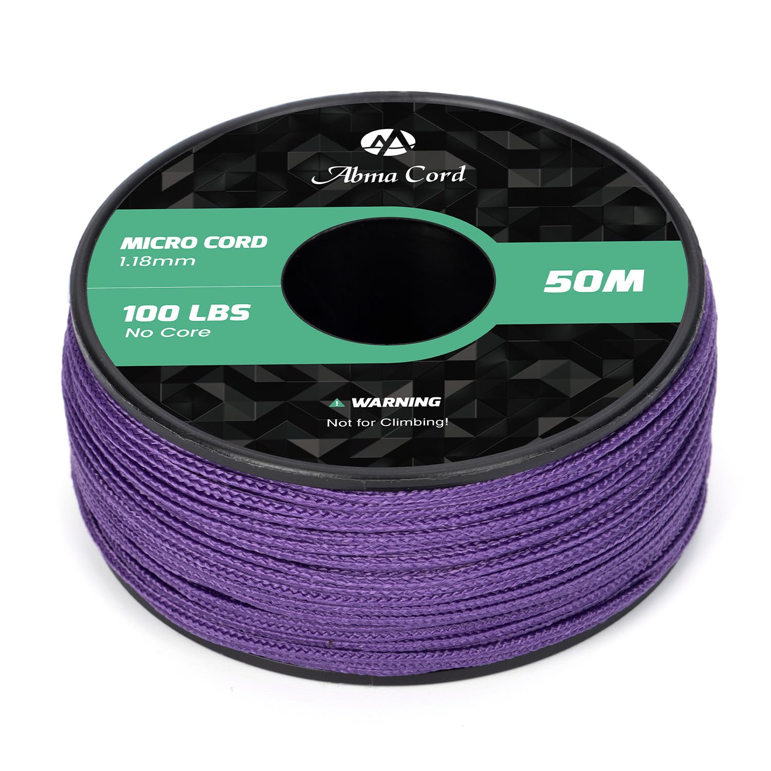 Abma Cord Micro Cord 1.18mm Paracord 50M Spool Utility Cord Braided Cord - Max. 45kg (100lbs) - Purple โ image 1