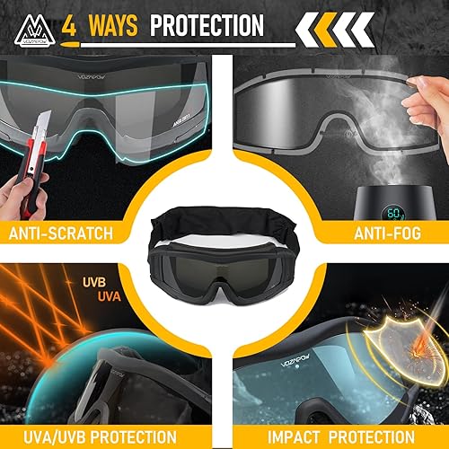 Miniatura 2 de Airsoft - Gafas de seguridad antivaho con certificación ANSI Z87.1, resistentes a los impactos, gafas de tiro tácticas