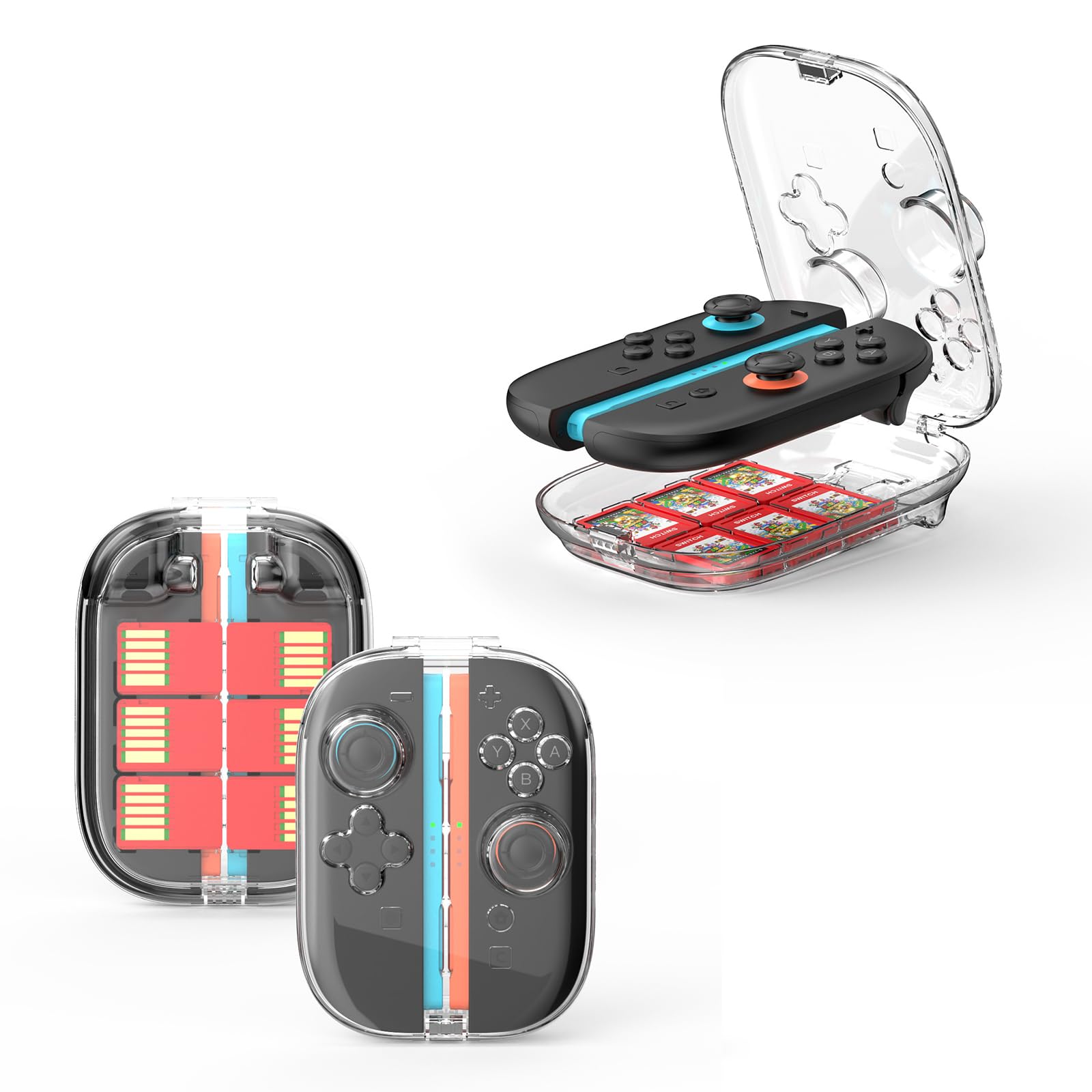 Funda Switch contra caídas y polvo con soporte impermeable de 6 ranuras 8