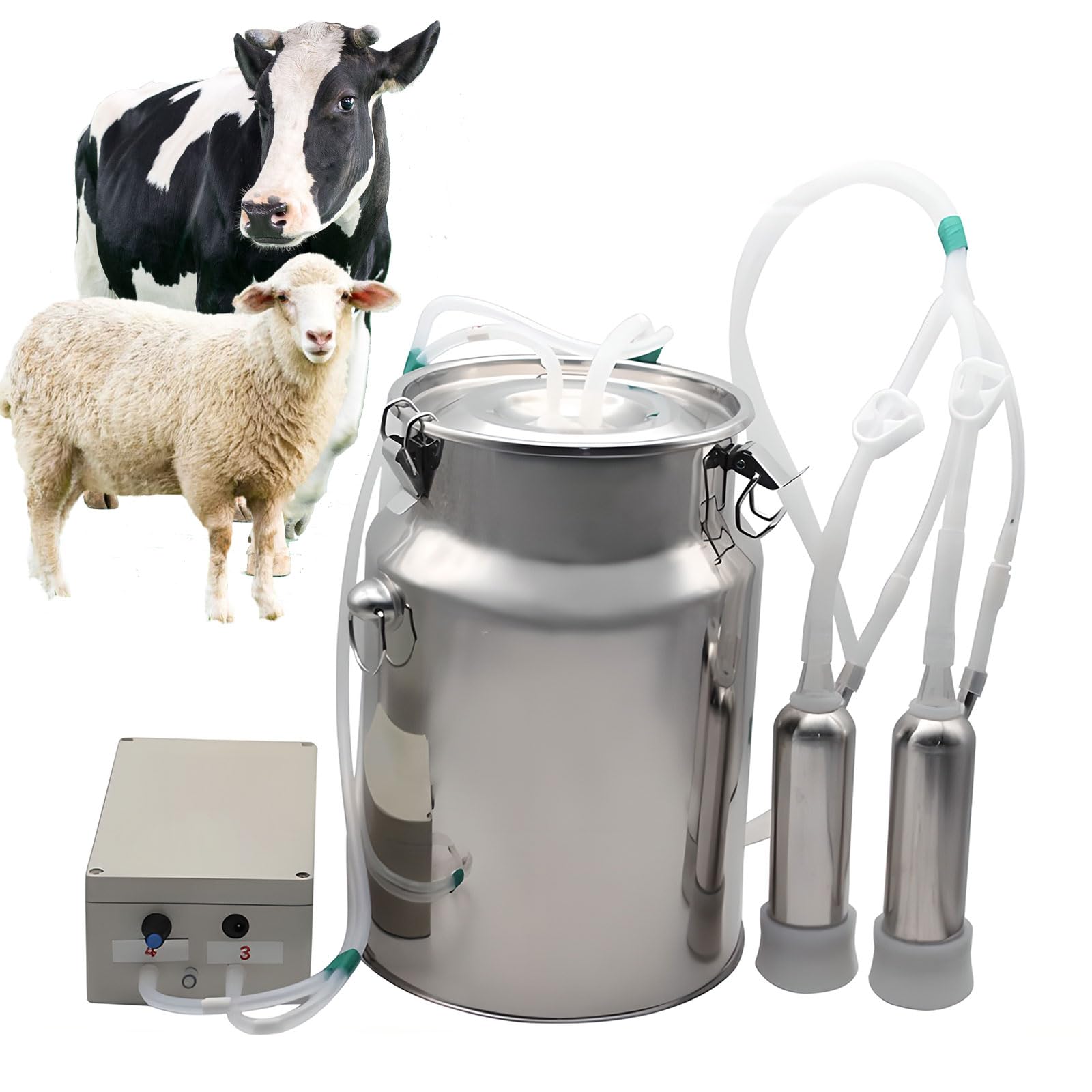 Elektryczna Dojarka, Akumulatorowa Dojarka Pulsacyjna, Automatyczne Zatrzymanie, Ochrona Wymion, Dla Małych Gospodarstw, Owiec, Kóz I Krów 10L Charging cow