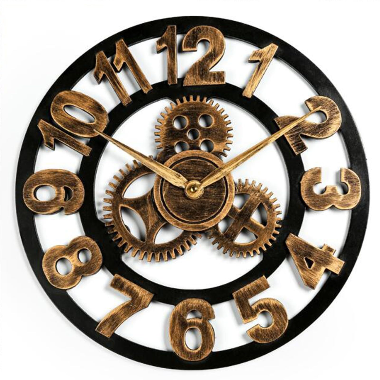 Horloge murale silencieuse vintage de 40 cm pour salon