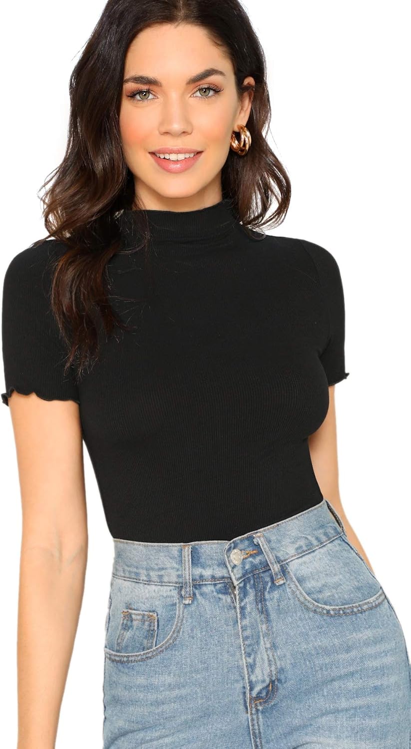 Cute mock neck tops Clearance